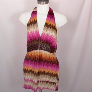 Rue21 V-Neck Attached Braided Belt Halter Top Size Small